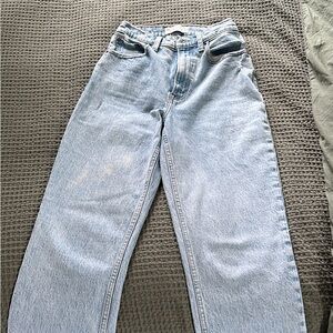 Abercrombie & Fitch Curve Love Light Blue Straight Leg Jeans